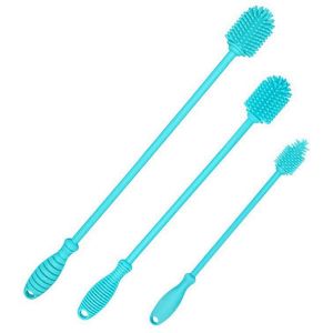 Ensemble de nettoyage de brosse &agrave; bouteille en silicone,Brosses de nettoyage de bouteille &agrave; long manche - Neuf