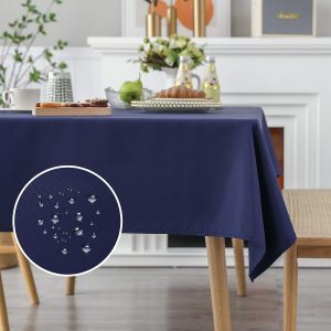 Ulteronixshop-1 nappe rectangulaire en polyester facile &agrave; nettoyer - 152 x 259 cm - Bleu marine - R&eacute;sistante &agrave; l'eau - Pour pique-nique, banquet, couloir, restaurant - 152 x 259 cm - Neuf