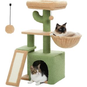 Petit Arbre &iquest;&iquest; Chat Hauteur 73 Cm, Arbre A Chat Design Stable, Avec Poteau &iquest;&iquest; Griffoir, Coussin D&iquest;&iquest;Montable & Base Tournable, Gris - Neuf