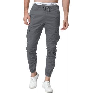 Jexnovashop-Homme Pantalon Cargo Sport Jogging Pantalons Multi Poches Ceinture &Eacute;lastique Casual Activewear Long Pants - Neuf
