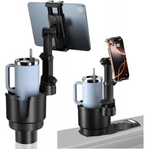 Support Tablette Voiture Gobelet Porte 2-1, Support iPad Voiture 360&deg; Rotation avec Bras T&eacute;lescopique+Pliable Clip, Compatible 5-13"" iPad Pro Air Mini Samsung Kindle iPhone Accessoire Voyage - Neuf