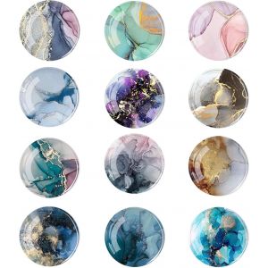 KALANKA-12 Aimants de R&eacute;frig&eacute;rateur en Marbre, Aimant en Verre 3D Ensemble R&eacute;tro Belle Bo&icirc;te de Glace en Marbre avec D&eacute;coration de Tableau Blanc de Bureau (C) - Neuf