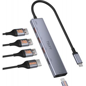 Hub USB C 5 en 1,Ultra-Rapide 10 Gbps Adaptateur USB C vers HDMI 4K@60Hz,Dock USB C PD 100W,Câble 30CM,Compatible avec MacBook,iPad - Neuf
