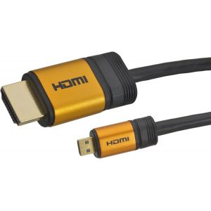 ERYI-Câble Hdmi Haut De Gamme De 3 Mètres Vers Micro 2.0/1.4A Avec Des Connecteurs Plaqués Or Et Une Tresse En Nylon/Aluminium, Conducteurs En Cuivre Nu (Supports : Full-Hd, 3D, Ultra-Hd 4K, Ethernet - Neuf