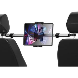 Support Tablette Voiture Entre Appuie Tete, Extensible Support Central Si&egrave;ge Arri&egrave;re Tablette, Porte Tablette Aluminium Voiture pour iPad Pro Air Mini, iPhone, Galaxy, Switch, Fire 4-12,9 - Neuf