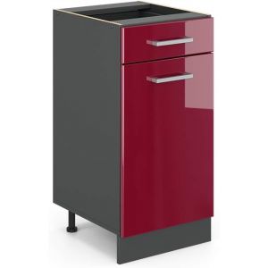 SUBZONAL-Meuble Cuisine R-Line, Rouge Brillant, 40cm sans PT - Neuf
