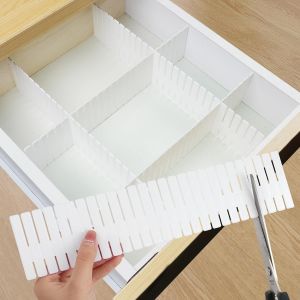 KALANKA-Organisateur de Tiroir R&eacute;glables, 16pcs R&eacute;glable Grille Diviseur de Tiroir, Bo&icirc;te de Rangement Multifonctionnelle Plastique pour Sous-V&ecirc;tements, Chaussettes, Cosm&eacute;tiques, Fournitures de Burea - Neuf