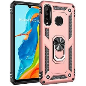 Kal-Coque Huawei P30 Lite/Nova 4e, Avec Anneau Support, Coque Etui Housse Huawei Nova 4e Antichoc Militaire [Tough Armor] Heavy Duty Shock Proof Protective Housse Pour Huawei P30 Lite/Nova 4e - Neuf