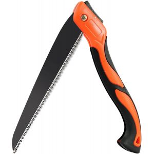 NouvelHorizonstore-Scie &agrave; Elaguer, Scie Pliante &agrave; Main avec Lame en Acier au Carbone SK5 et Poign&eacute;e Antid&eacute;rapante pour Emondage, Jardinage, Couper Bois, Tuyaux, PVC, Usage de Camping - Neuf