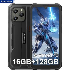 Téléphone Portable Incassable Blackview BV5300 Plus Android 13 6,1" 16Go+128Go 6580mAh 13MP IP68 Étanché Dual SIM Face ID - Noir - Neuf
