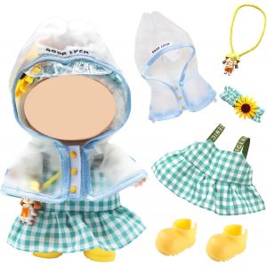 Lot de 5 v&ecirc;tements en peluche de 17 cm - Accessoires mignons pour poup&eacute;e avec manteau de pluie - Jupe - Bijou de t&ecirc;te - Sac - Chaussures pour gar&ccedil;ons et filles - Cadeaux (sans poup&eacute;e) - Neuf