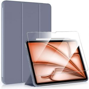 Coque + Verre Tremp&eacute; pour iPad Air 11 Pouces M2/M3 2024 2025, Protection Int&eacute;grale Antichoc Support - Violet - E.F.Connection - Neuf