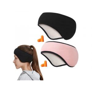 Masque occultant pour les yeux avec cache-oreilles et bouchons d'oreilles - Ensemble noir et rose - Neuf