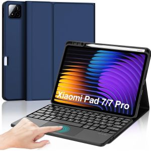 Clavier avec Trackpad pour Xiaomi Pad 7/7 Pro 11.2"", AZERTY Fran&ccedil;ais Clavier Bluetooth avec Touchpad pour Tablette Xiaomi Pad 7/7 Pro 11.2"" 2025, Bleu - Neuf