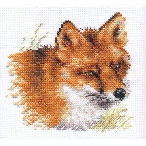 Kit Point De Croix Compt&eacute; "Renard" 12x12 Cm - Neuf
