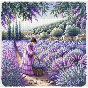 Kit Point De Croix Compt&eacute; Ava "Parfum De Provence" 25.72x25.24 Cm - Neuf