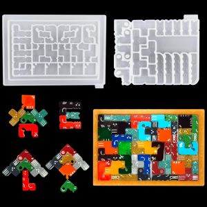 2 Pcs Moule En R&eacute;sine &Eacute;poxy Kit Moules En Silicone Pour Briques De Construction Moulle De Coul&eacute;e Diy Puzzle Resin Mold Fabrication De Bijoux &Agrave; Bricoler Soi-M&ecirc;me (Epoxy Mold) - Neuf
