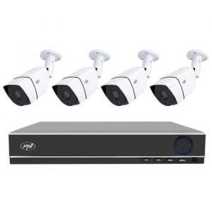 Kit de vid&eacute;osurveillance PNI House PTZ1350 Full HD AHD avec NVR et 4 cam&eacute;ras ext&eacute;rieures 2 MP Full HD 1080p - Neuf