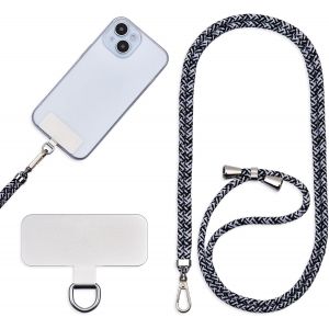 MDY-Chaîne universelle pour téléphone portable, à suspendre autour du cou ou en diagonale, avec un patch en métal et une corde réglable et détachable. - Neuf