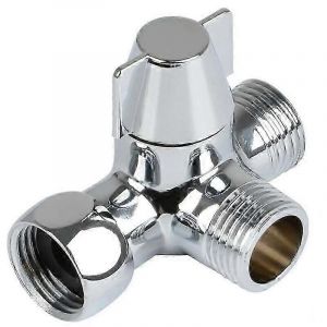 Interrupteur de soupape de dérivation pour douche,douchette et douche de tête Bras de douche inverseur à 3 voies en laiton massif,chrome poli - Neuf