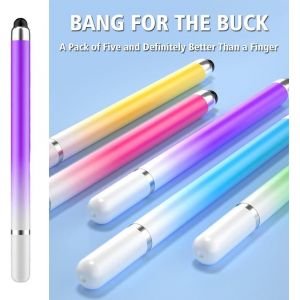 TIANYI-Stylet Tactile,5 Stylets 2 en 1 pour &Eacute;crans Tactiles D&eacute;grad&eacute; de Couleur Haute Sensibilit&eacute; de Support pour Smartphones Tablettes Android Pad Phone - Neuf