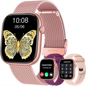 Montre Connectée Femme Smartwatch Fitness: 1.83" Sport Smart Watch Avec Appel Bluetooth 20+ Sport Mode Podometre Moniteur De Sante Fréquence Cardiaque Montres Intelligente Compatible Ios Et Andriod - Neuf