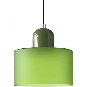 Lampe Suspendue Moderne XIRYTU-H 20cm - Suspension Scandinave en Verre Vert Mat, Hauteur R&eacute;glable 200cm, E27, Id&eacute;ale Cuisine/Salle&iquest;. - Neuf
