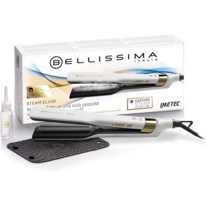 Professional Steam , Ceramic Plate + Argan Oil ¿ Steam Elixir Hair + Protective Case ¿ Led Display 4 Temperatures ¿ Suitable For All Hair Types - Neuf