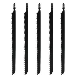 Lot de 5 lames de scie sauteuse longues T1044D de 250 mm avec tige en T pour couper le bois épais et les planches de fibres OSB - Neuf