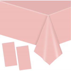 ERYI-2 Pièces Grand 137 * 274Cm Rose Nappes Jetable,Rectangulaire Imperméables Nappe Plastique Décoration De Table Pour Anniversaire De Enfants,Fêtes,Mariages,Pique-Niques,Halloween,Noël - Neuf