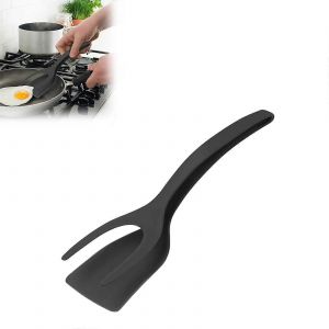 ?Ufs En Tournant À La Spatule, 2 En 1 Spatule, Tenir Et Tourner À La Spatule Pinces, Omelette Steak Toast Omelette Cuisine Ustensiles De Cuisine (Noir) - Neuf