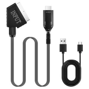 Scart Vers Hdmi Convertisseur P&eacute;ritel Vers Hdmi Vec C&acirc;ble Hdmi Adaptateur P&eacute;ritel Pour Tv, Dvd, Vhs, Vcr, Projecteurs Pour Convertisseur Vid&eacute;o Audio Hd 720P/1080P[Z91] - Neuf