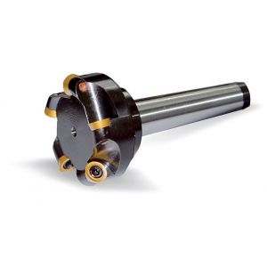 Fraise &agrave; copier et &agrave; surfacer diam&egrave;tre 52 mm avec mandrin porte-fraise int&eacute;gr&eacute; CM4/M16 incluant 5 plaquettes de coupe RDET1003 Optimum KVF04 - Neuf