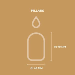 Horeca Candles - Bougies Piliers - Ivoire - &Oslash; 4 x 7 cm - Lot de 20 Bougies D&eacute;coratives pour la Maison - Longue Dur&eacute;e 12 Heures - Cire Non Parfum&eacute;es - Pour la Maison, Mariage, F&ecirc;tes et la Restauration - Neuf