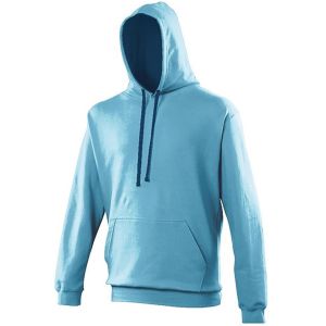 Sweat &Agrave; Capuche Contrast&eacute;e Unisexe - Jh003 - Bleu Clair Et Bleu Marine - Neuf