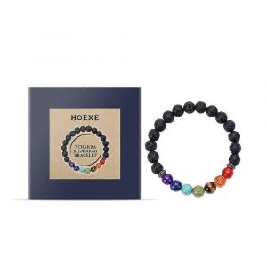Roche Volcanique Naturelle Pierre Hommes Bracelets Reiki Pierre Volcanique Colorée Sable Noire Stretch - Neuf