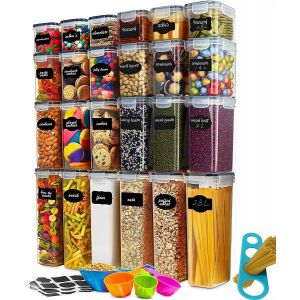 Lot De 24 Boite Rangement Cuisine&iquest;42l Avec Couvercles Herm&eacute;tiques Pour La Cuisine, Sans Bpa, Transparent&iquest;Id&eacute;ales Pour Conserver Tous Types D'aliments, Y Compris Des Spaghettis De 25 Cm - Neuf