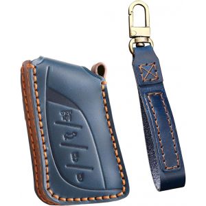 &Eacute;tui de cl&eacute; de Voiture en Cuir pour Lexus ES Ls LC UX F is Nx RX LX Rc Ux200 Ls500H Lc500H Es300H Es200 Ux250 Ls350 Es350 Es260 4 Boutons Bleu - Neuf