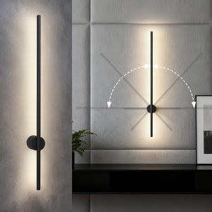 Subzonal-Applique Murale Int&eacute;rieure, Applique Murale Chambre En Aluminium, Led 90cm Noir Rotative 90&deg; Ip54 Modern Design 4000k, Noir Mat - Neuf