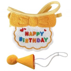 Bavoirs Et Chapeaux Pour Chat Et Chien, Jolis Chapeaux De Deguisement, Accessoires De Photographie Amusants, Cadeau Pour Fete D'anniversaire, Bavoir Et Chapeau Jaunes - Neuf