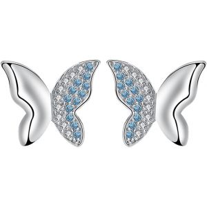 Boucles D'oreilles Papillon Femme En Argent Sterling 925 Clous D'oreilles, Bijoux Papillon Cadeau Anniversaire Noël Femmes - Neuf