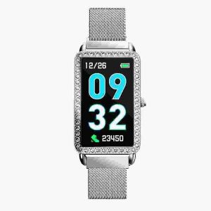 Montre Connect&eacute;e Crystal Bezel Avec Moniteur De Fr&eacute;quence Cardiaque Et Connectivit&eacute; Bluetooth - Neuf