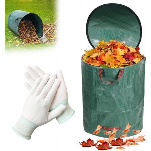 ASFASFq-Sac Jardinage D&eacute;chets, Sac D&eacute;chets Verts, 120L Sacs de Jardin, Sacs &agrave; D&eacute;chets de Jardin, Sac de D&eacute;chets de Jardin &eacute;tanche Grande, pour l'herbe, les Feuilles - Neuf