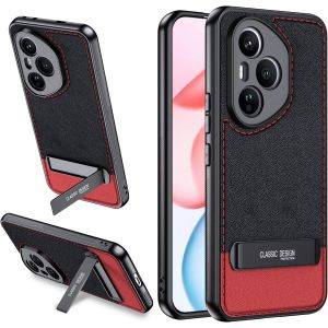 KWEY-Case pour Honor 400 Pro Coque avec Support Pliable & Antid&eacute;rapant & Anti-Empreinte Silicone Souple + Cuir PU + Support m&eacute;tallique - Neuf