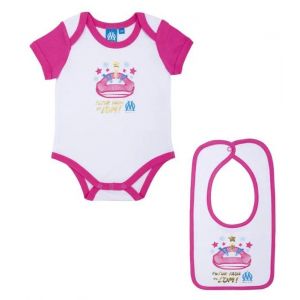 Body Bavoir B&eacute;b&eacute; Fille Om - Collection Officielle Olympique De Marseille - 18 Mois - Neuf