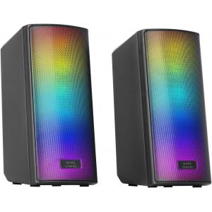 KALANKA-MSRGB2, Haut-parleurs Bluetooth 5.3 15W, Processeur Sonore DSP, Éclairage RGB Dynamique, Panneau Avant Mesh Complet, Boîtier de Contrôle, Entrée Jack 3.5mm + USB, Noir - Neuf