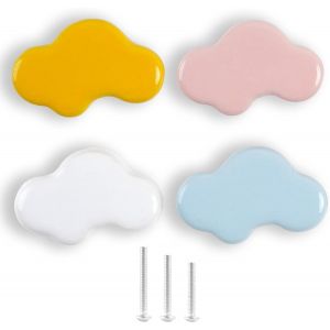 ERYI-4X Boutons En Céramique Colorés En Forme De Nuage Belle Porte Pull Knob Cabinet Placard Tiroir En Céramique Armoire Cuisine Commode Enfants Chambre Tire Armoire Poignées - Neuf
