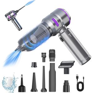 Aspirateur A Main, Aspirateur Voiture 16000Pa, 100W Portable Mini Aspirateur Sans Fil, Aspirateur Usb Rechargeable, 3 Vitesses, Avec Plusieurs Buses, Pour La Voiture, Le Bureau Et La Maison - Neuf
