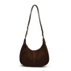 Sacs en daim pour femmes, sacs a main tendance en daim, sac hobo en forme de croissant, sac bandouliere, ref. : 7493 - Neuf
