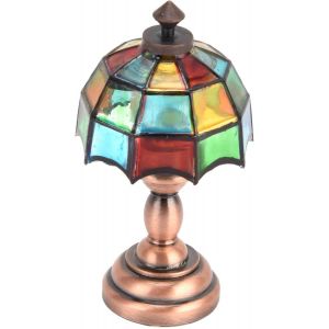 KALANKA-Lampe de Bureau, 1:12 Dollhouse Bureau LED sans Fil Table Miniature avec Abat Jour color&eacute; - Neuf